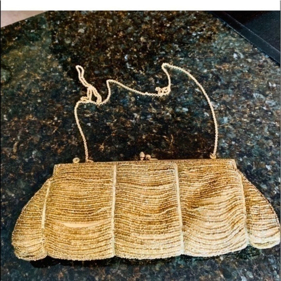 ✨✨Moya Brushed Hold Seed Beaded Evening Clutch Bag ✨ - Picture 3 of 10